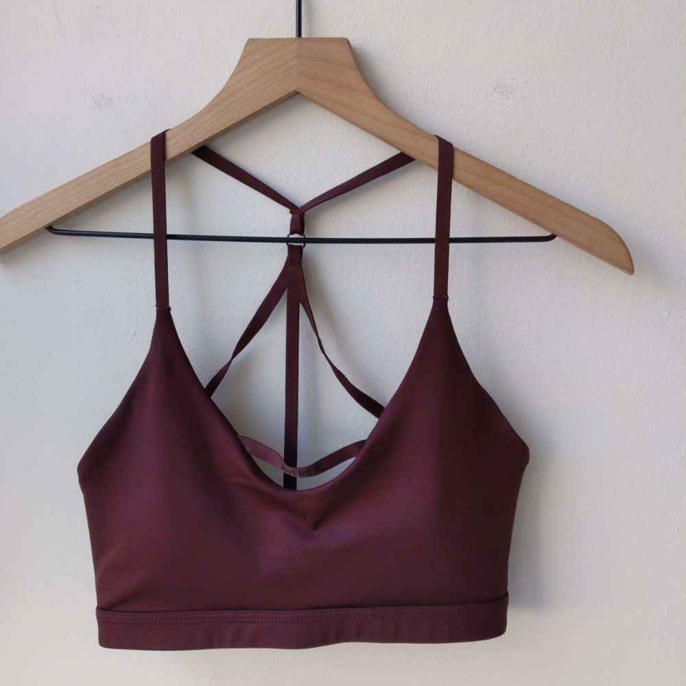 Nike Sports Bra T Strap Maroon Women's Size Medium